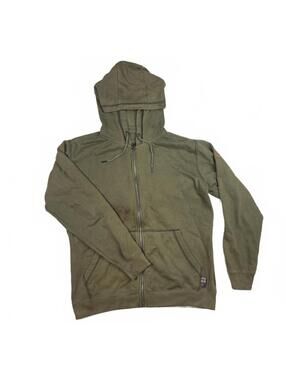 HQ Olive Green Zip-Up Hoodie Sweatshirt Medium